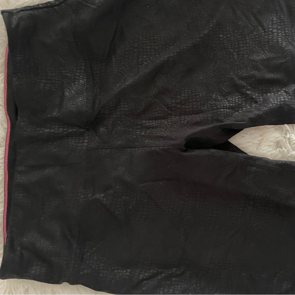 Black snake skin biker shorts